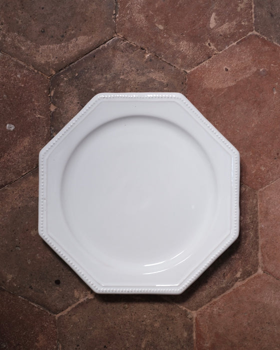 Assiette plate Perlé Blanc - 25cm