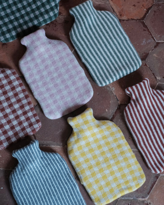 Bouillotte tricot - Vichy rouge