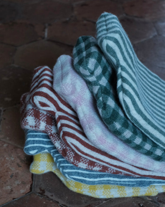 Bouillotte tricot - Vichy rouge