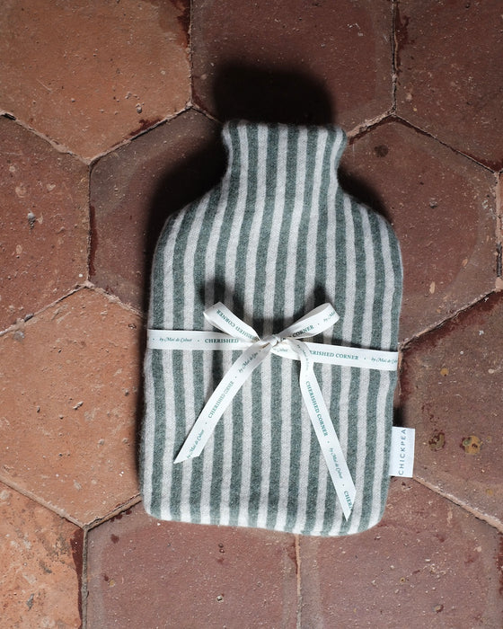 Bouillotte tricot - Rayures *vert
