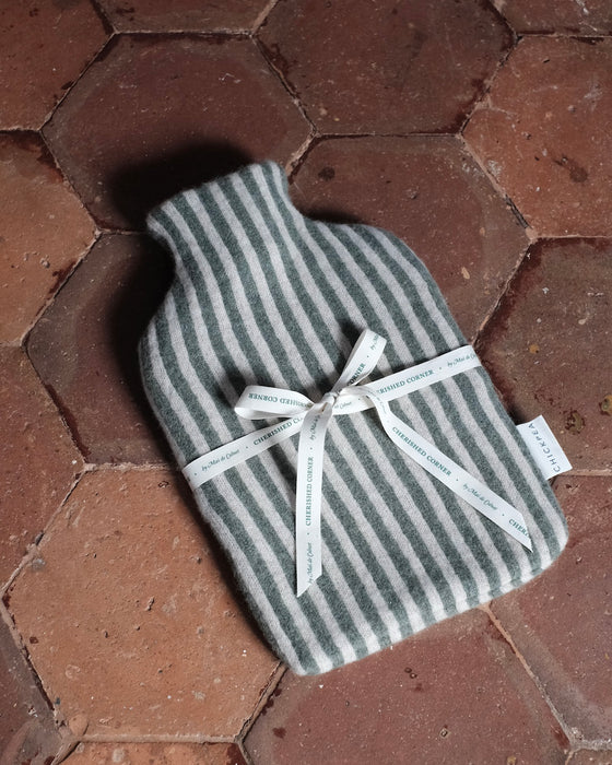 Bouillotte tricot - Rayures *vert