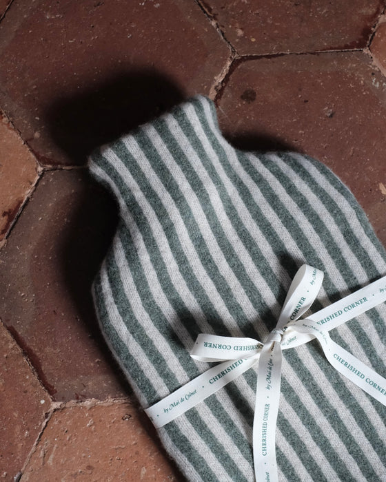 Bouillotte tricot - Rayures *vert