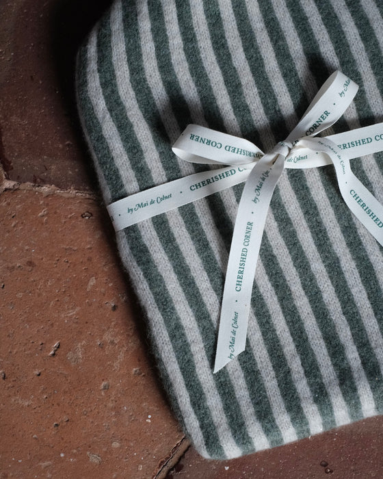 Bouillotte tricot - Rayures *vert