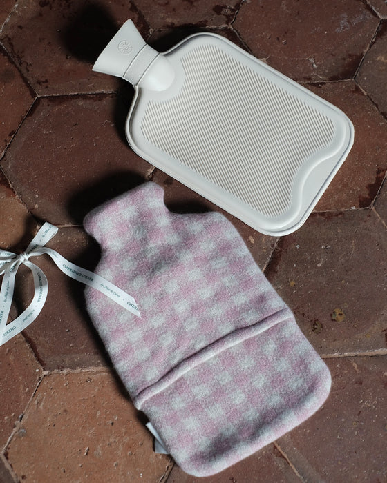 Bouillotte tricot - Vichy rose