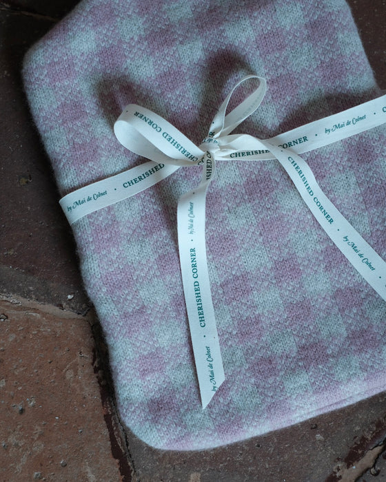 Bouillotte tricot - Vichy rose