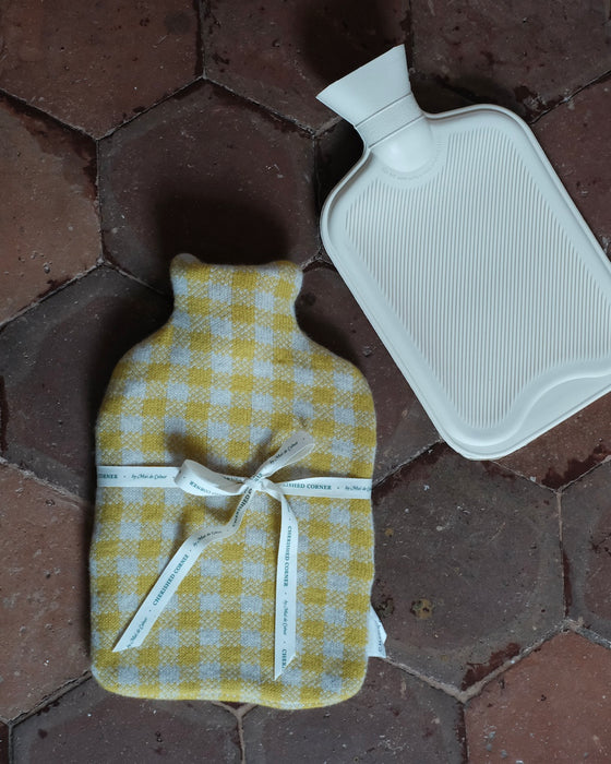 Bouillotte tricot - Vichy jaune