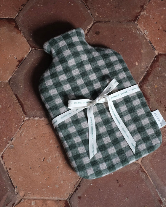 Bouillotte tricot - Vichy vert