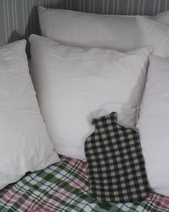 Bouillotte tricot - Vichy vert