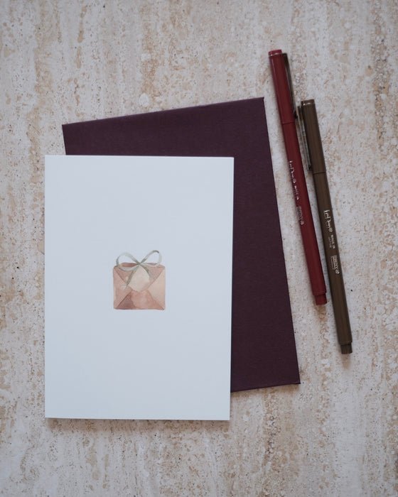 Carte postale - Enveloppe et son ruban
