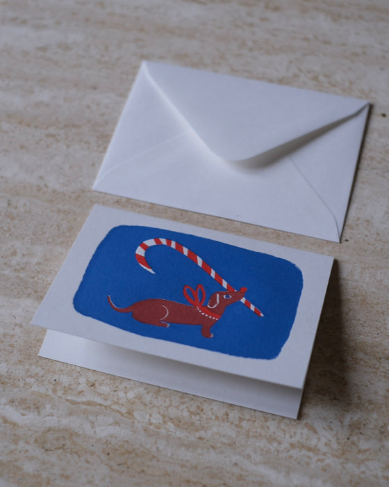 Carte postale Teckel de Noël