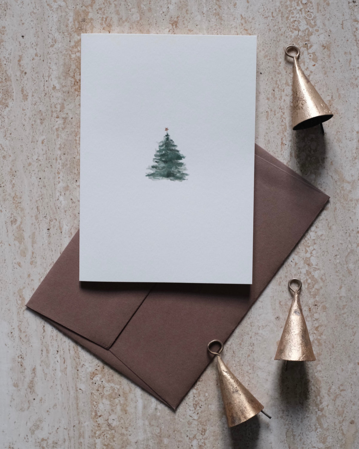 Carte Aquarelle Sapin de Noël - Voeux Originaux et Personnalisés 