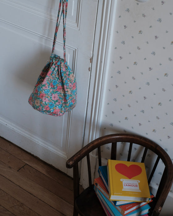 Bourse en tissu Liberty - Meadow song peach