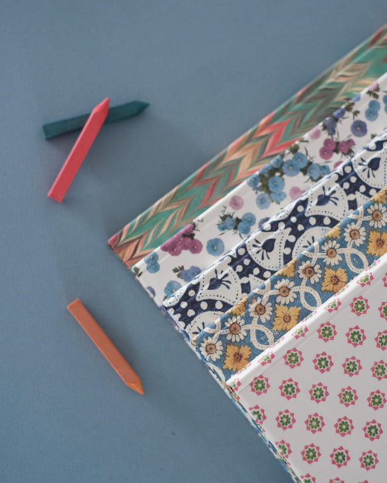 Carnet block print bleu