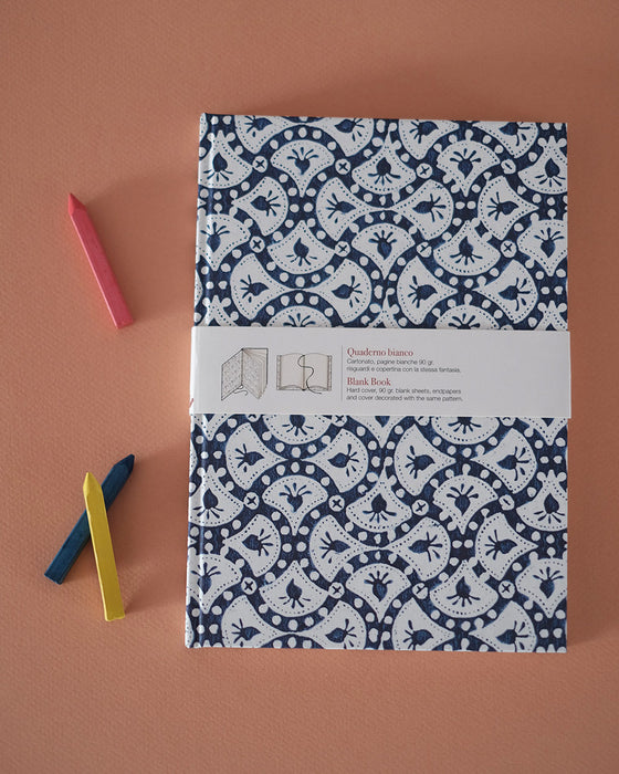Carnet block print bleu
