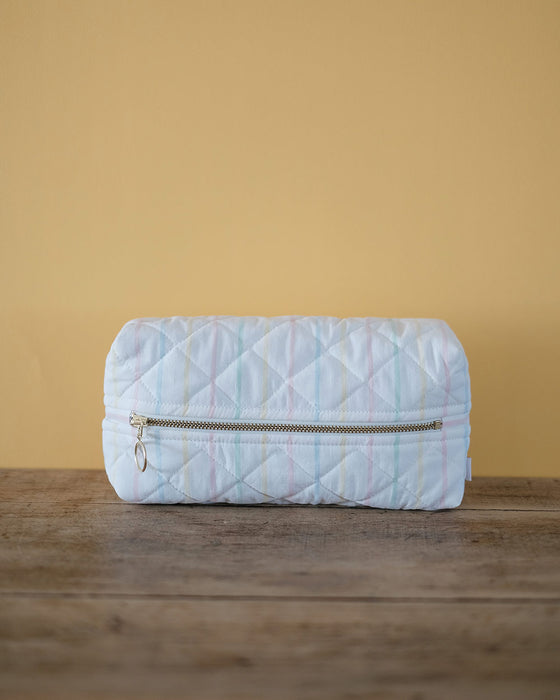 Trousse rayures pastel - moyenne