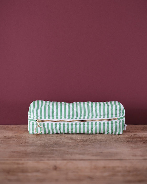 Trousse rayures vertes - petite