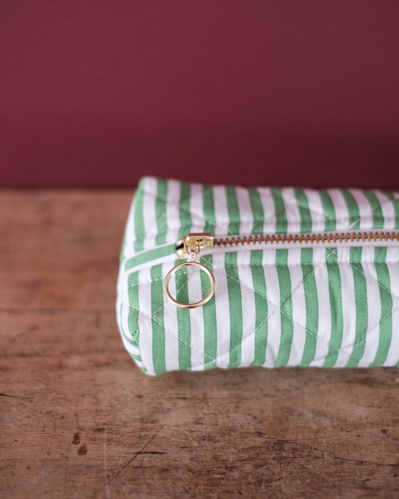 Trousse rayures vertes - petite