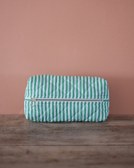 Trousse rayures vertes - moyenne