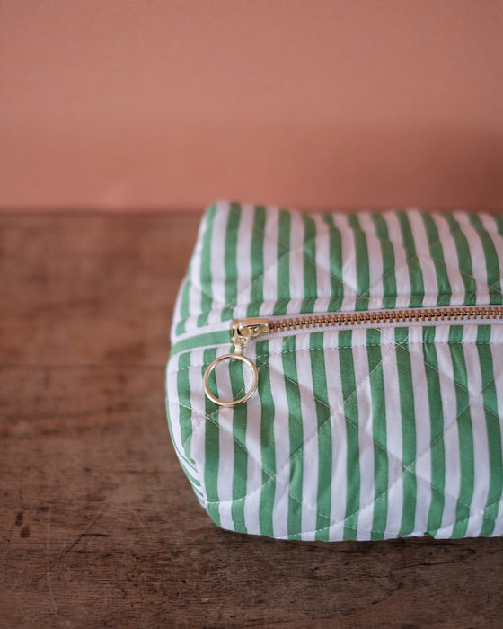 Trousse rayures vertes - moyenne