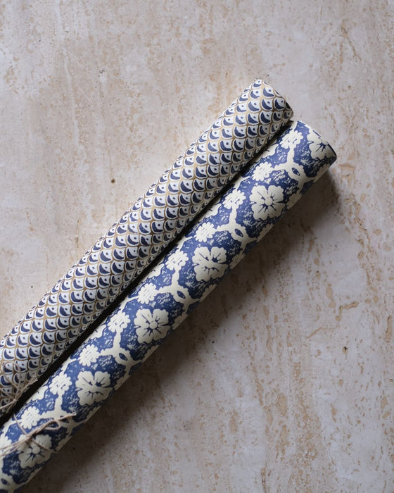 Papier à motifs - Fleur bleue